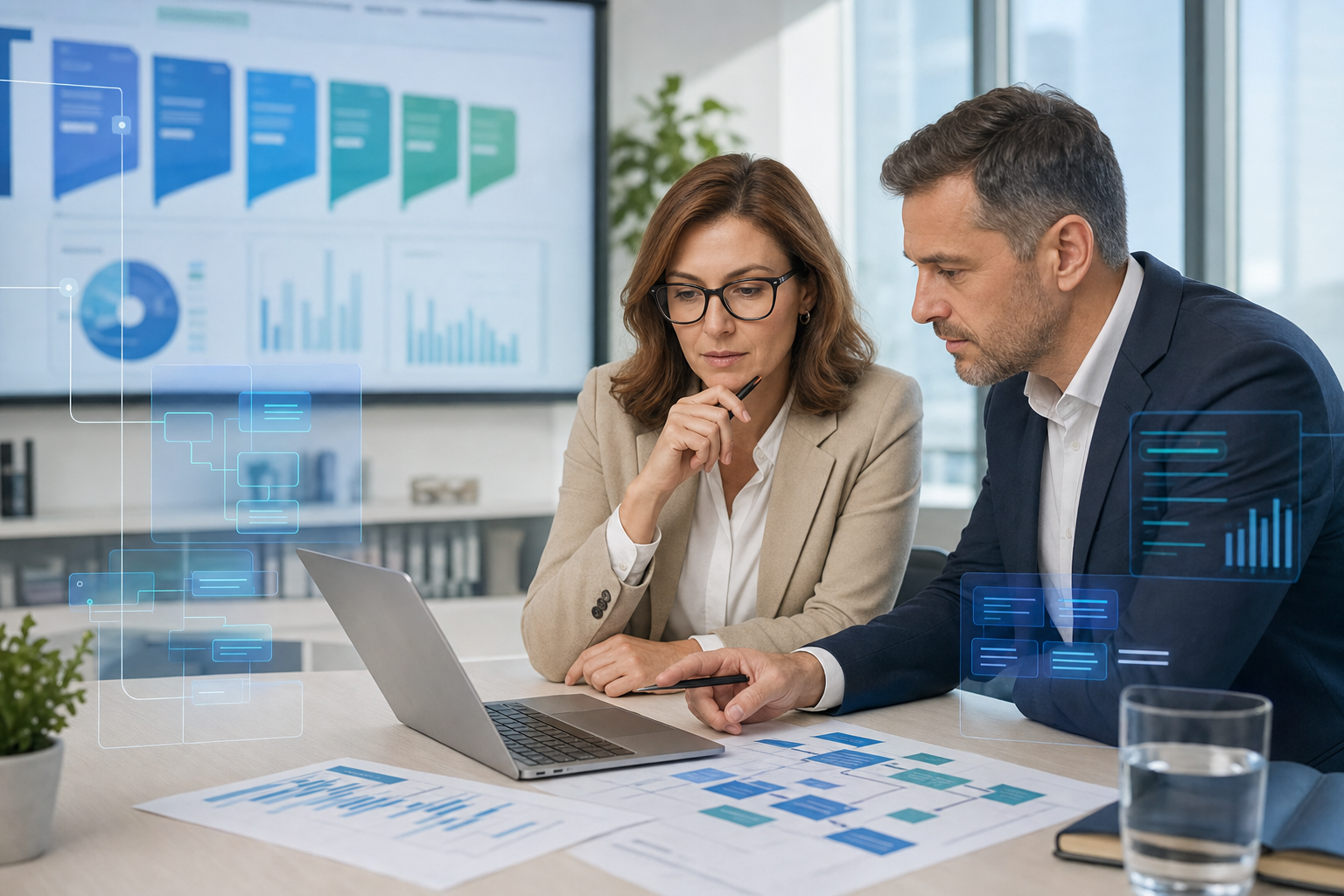 Керівник і CRM-інтегратор обговорюють процеси та обсяг впровадження CRM